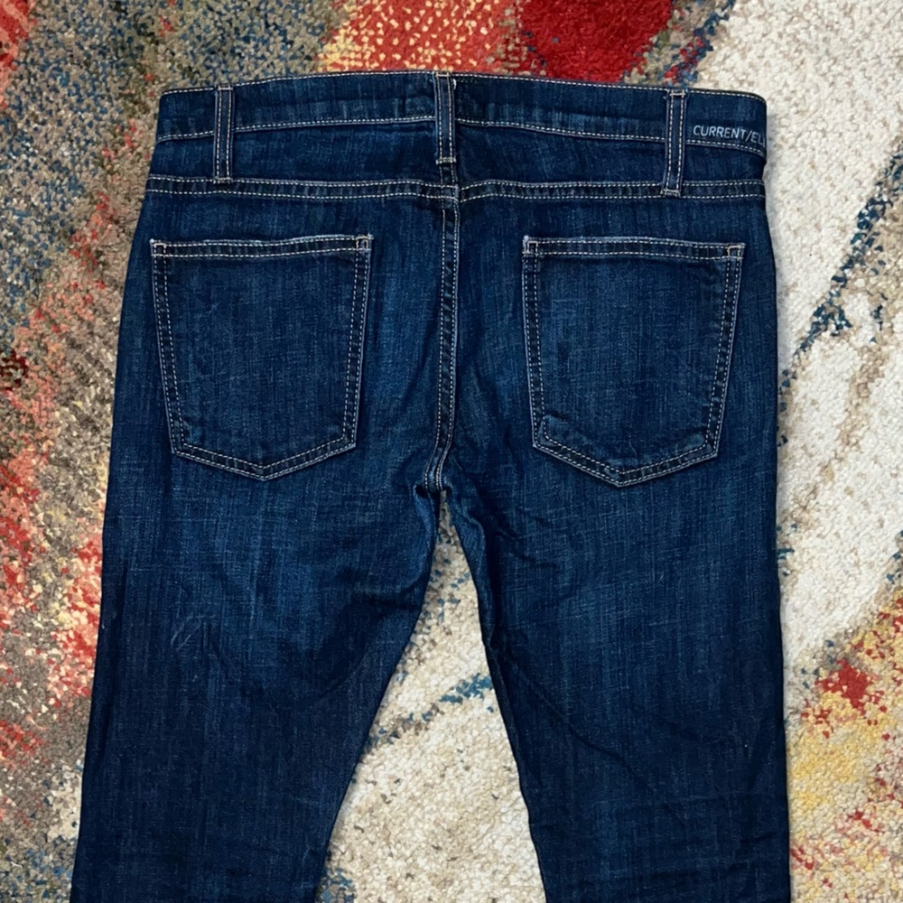 Current/Elliott The Roller Bonfire Raw Hem Jeans Size 24 - Picture 3 of 9